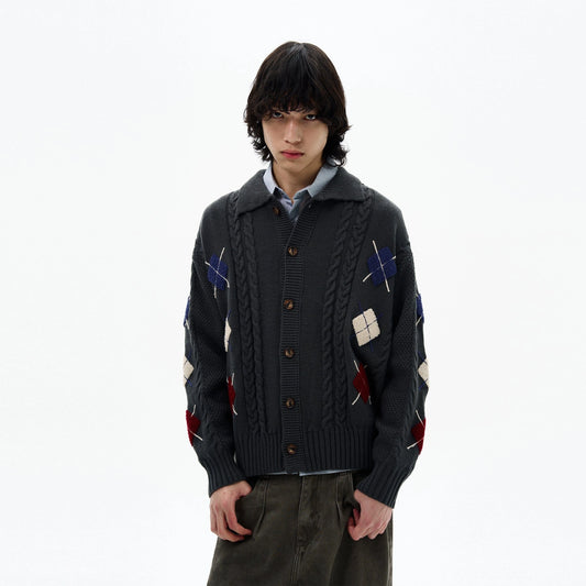 RT No. 32098 KNITWEAR DIAMOND LAZY CARDIGAN JK