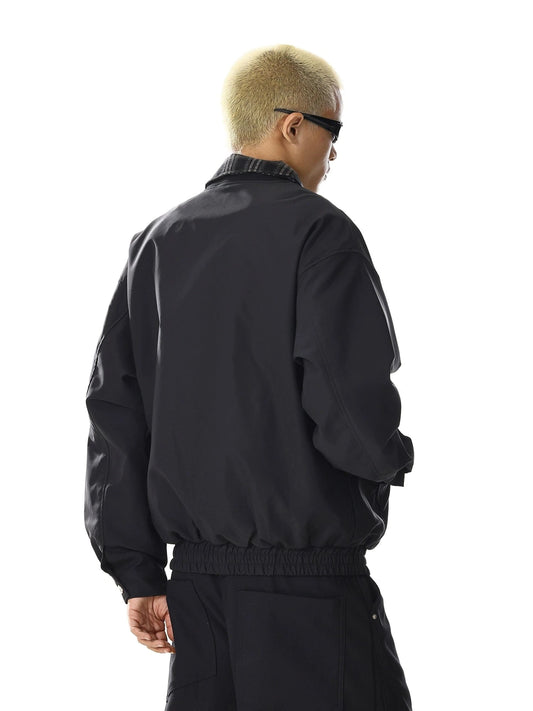 RT No. 32747 PLAID COLLAR SHIRT ZIP JK