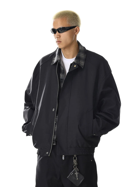 RT No. 32747 PLAID COLLAR SHIRT ZIP JK