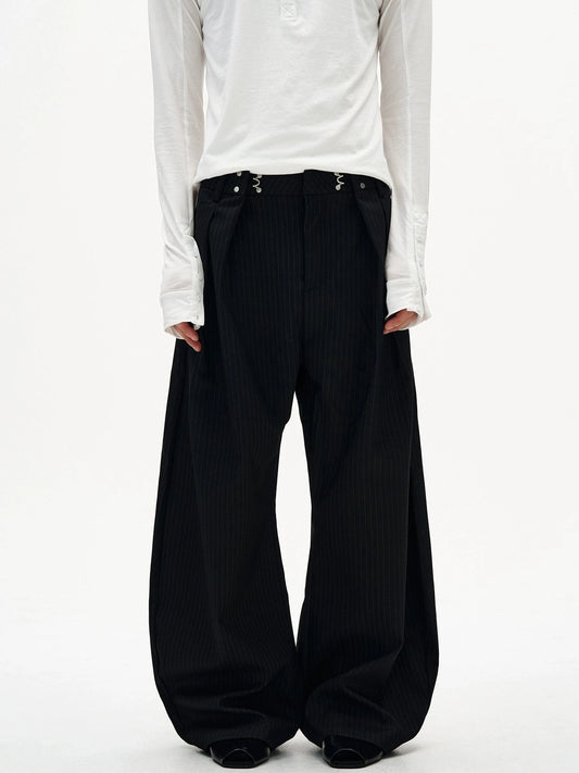 RT No. 32808 PLEATED STRIPED SCIMITAR SUIT PANTS