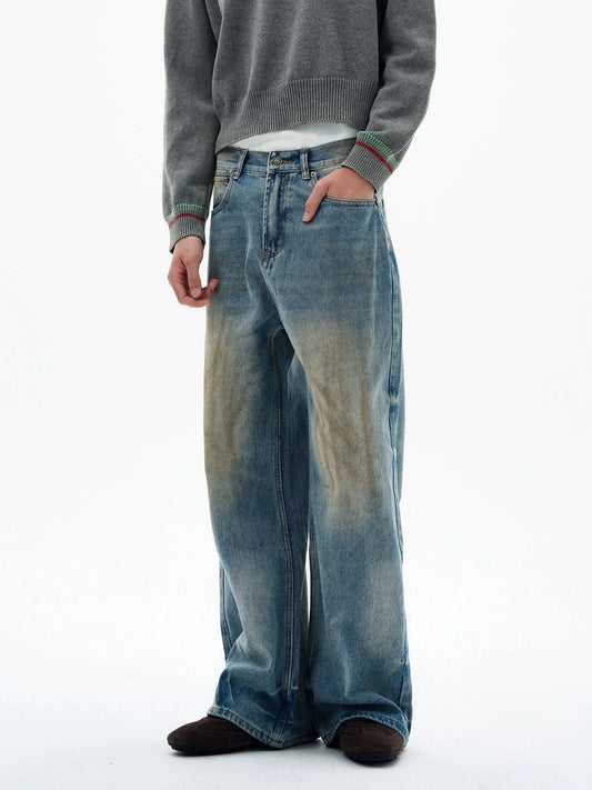 RT No. 32511 MUD WASHED DENIM STRAIGHT JEANS