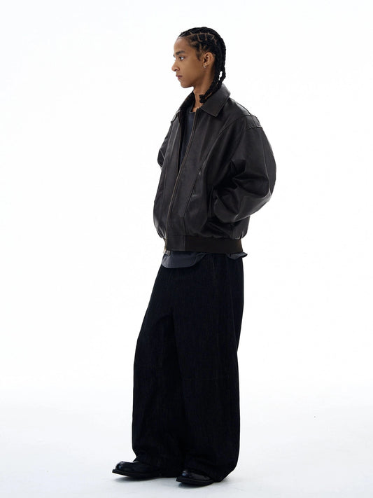 RT No. 19554 BROWN ZIP LEATHER JK