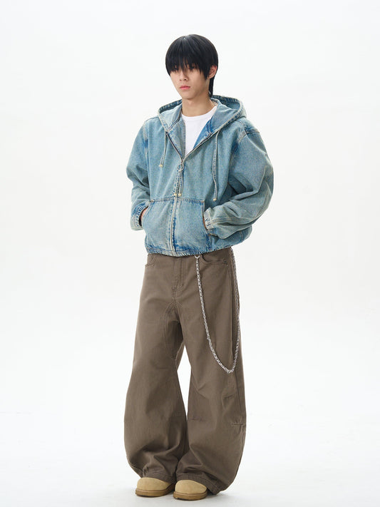 RT No. 12416 DENIM ZIP UP HOODED JK