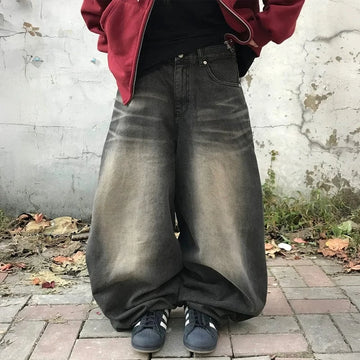 RT No. 32611 WASHED BAGGY STRAIGHT JEANS