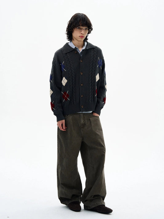 RT No. 32525 PLEATED WIDE STRAIGHT JEANS