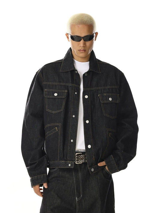 RT No. 28014 BLACK STITCH DENIM JK