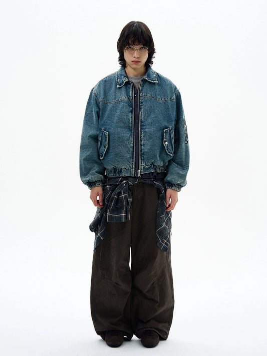 RT No. 32521 QUILTED DENIM ZIP JK