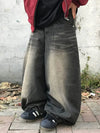 RT No. 32611 WASHED BAGGY STRAIGHT JEANS