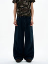 RT No. 32525 PLEATED WIDE STRAIGHT JEANS