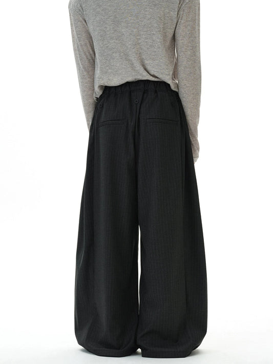 RT No. 32802 PLEATED STRIPED BAGGY STRAIGHT PANTS