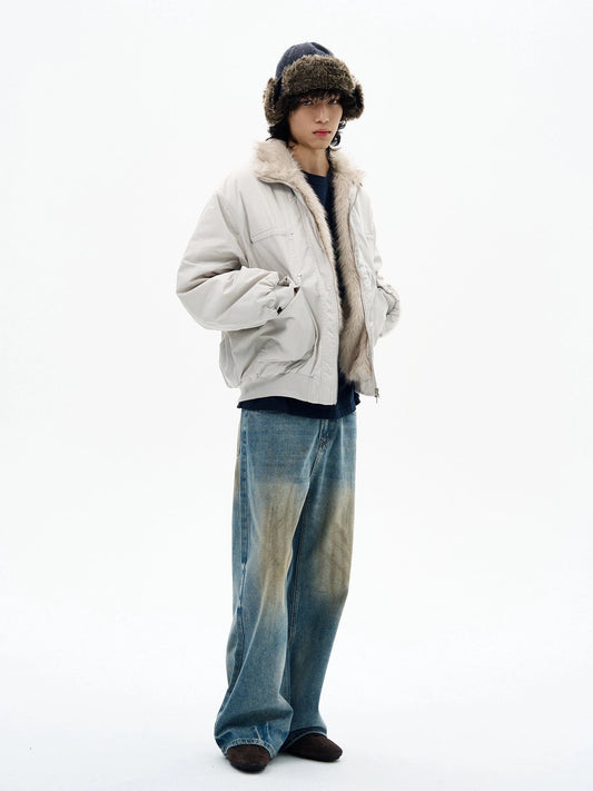 RT No. 32511 MUD WASHED DENIM STRAIGHT JEANS