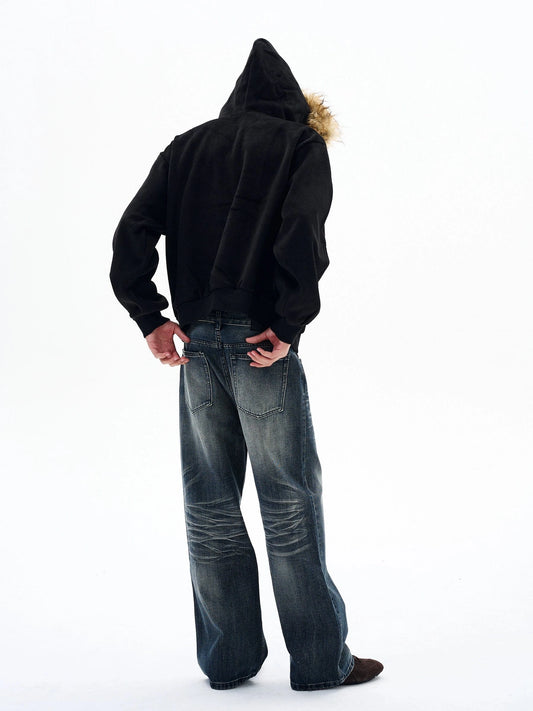 RT No. 32502 VELVET FUR ZIP HOODIE