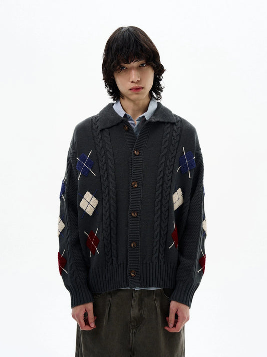 RT No. 32098 KNITWEAR DIAMOND LAZY CARDIGAN JK