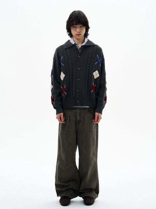 RT No. 32098 KNITWEAR DIAMOND LAZY CARDIGAN JK