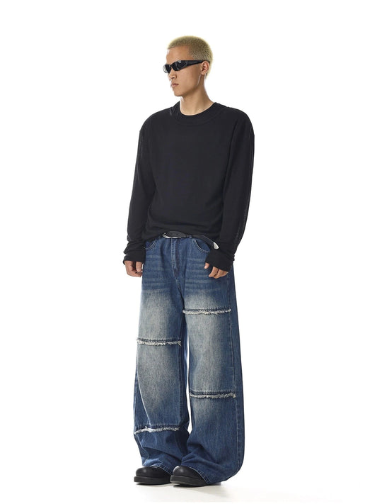 RT No. 32737 WASHED DENIM STRAIGHT JEANS