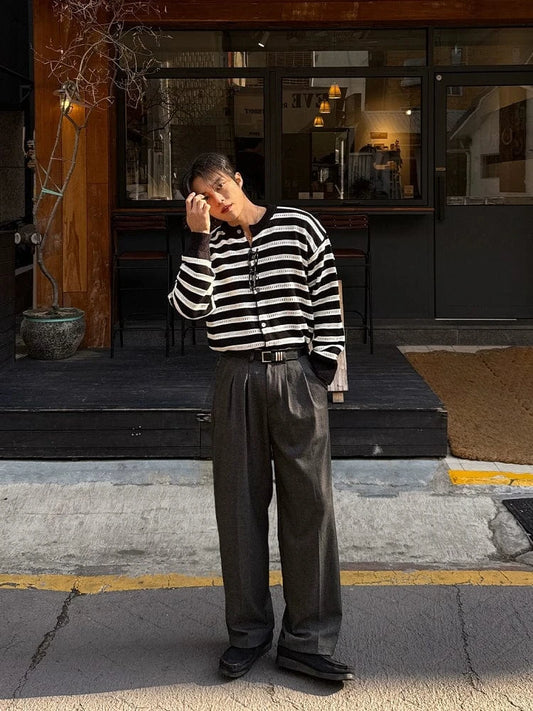 RT No. 32087 PLEATED DARK GRAY SUIT PANTS