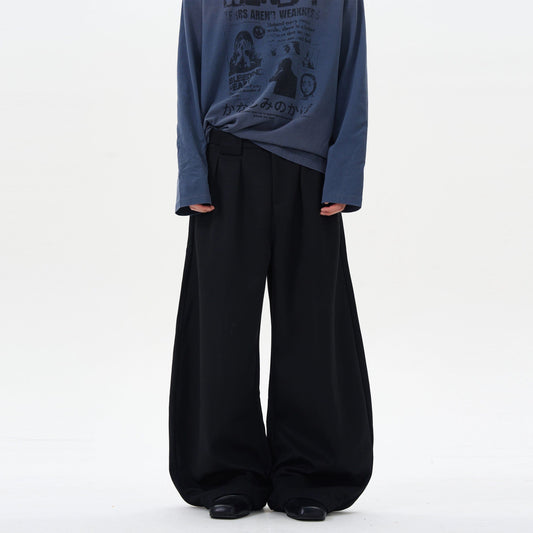 RT No. 12258 BLACK SCIMITAR BAGGY STRAIGHT PANTS