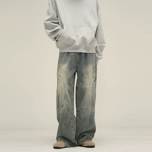 RT No. 10806 DECONSTRUCTED DENIM STRAIGHT JEANS