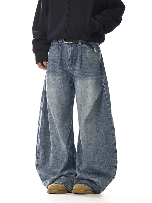 RT No. 32738 PLEATED DENIM STRAIGHT JEANS