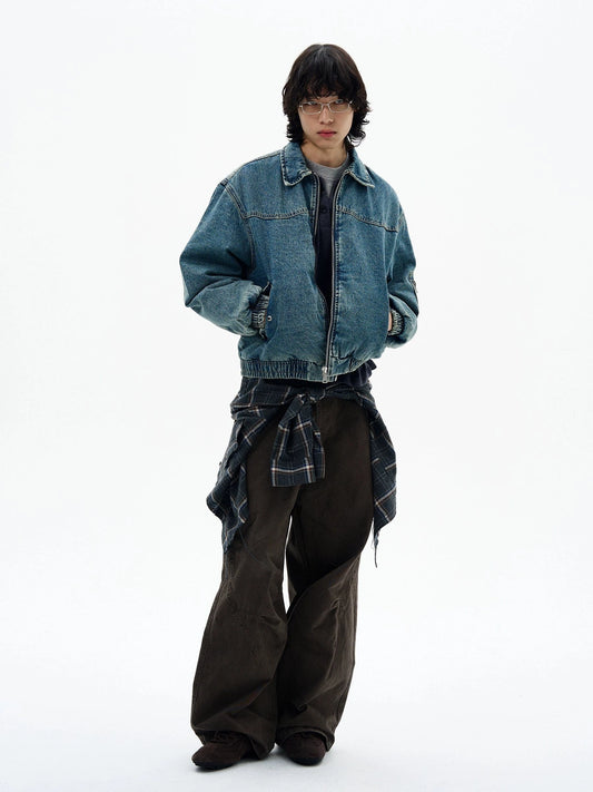 RT No. 32521 QUILTED DENIM ZIP JK