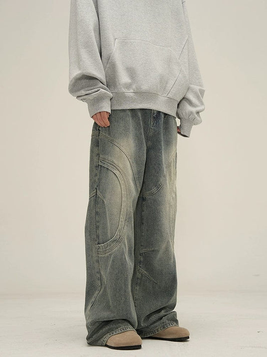RT No. 10806 DECONSTRUCTED DENIM STRAIGHT JEANS