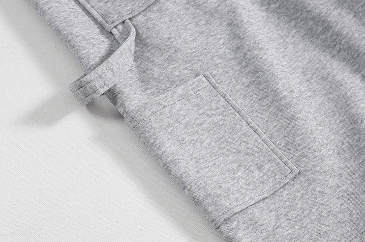 RT No. 11079 GRAY BUTTON-UP HOODIE & WIDE SWEATPANTS