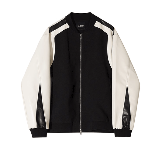 RT No. 11165 CONTRAST ZIP-UP LEATHER JK