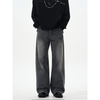 RT No. 12573 WASHED PLEATED DENIM STRAIGHT PANTS