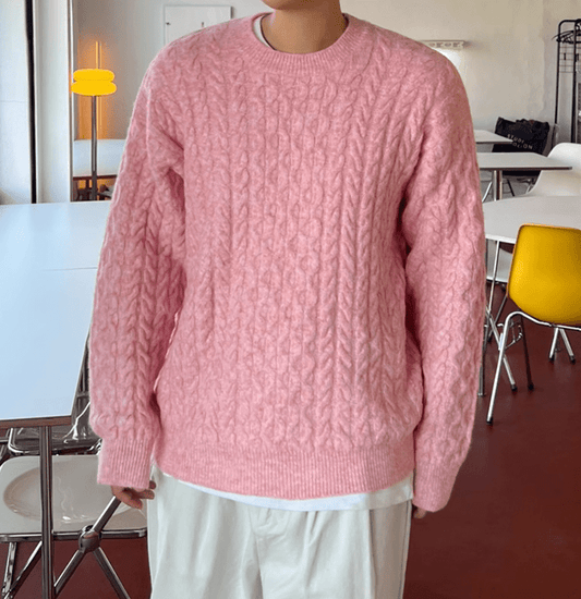 RT No. 12028 TWIST KNIT PULLOVER SWEATER