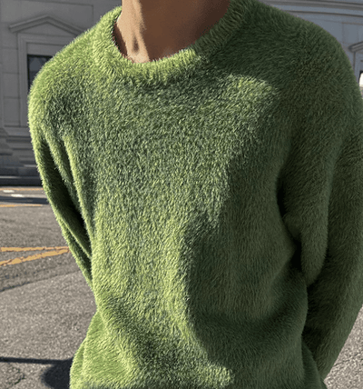 RT No. 11973 GREEN MOHAIR PULLOVER SWEATER