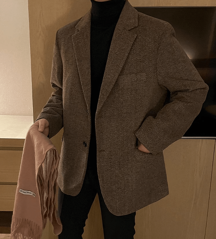 RT No. 10397 BROWN WOOLEN BLAZER