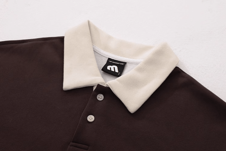 RT No. 11422 BROWN CONTRAST POLO SWEATER