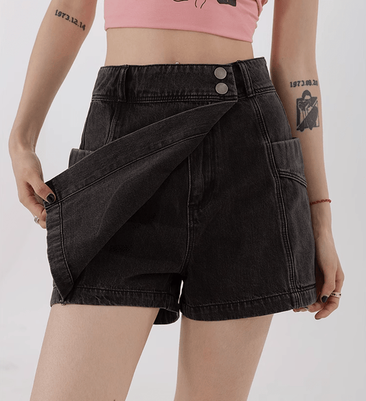 RTK (W) No. 3220 DENIM SHORTS & PINK SHORT SLEEVE