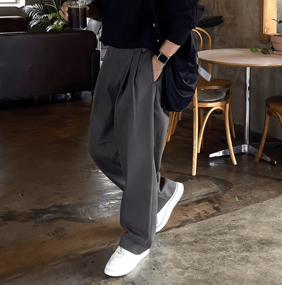 RT No. 10927 FOLDED PLEATED STRAIGHT PANTS