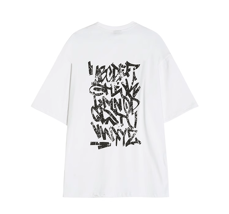 RT No. 11632 WHITE GRAFFITI HALF SLEEVE SHIRT