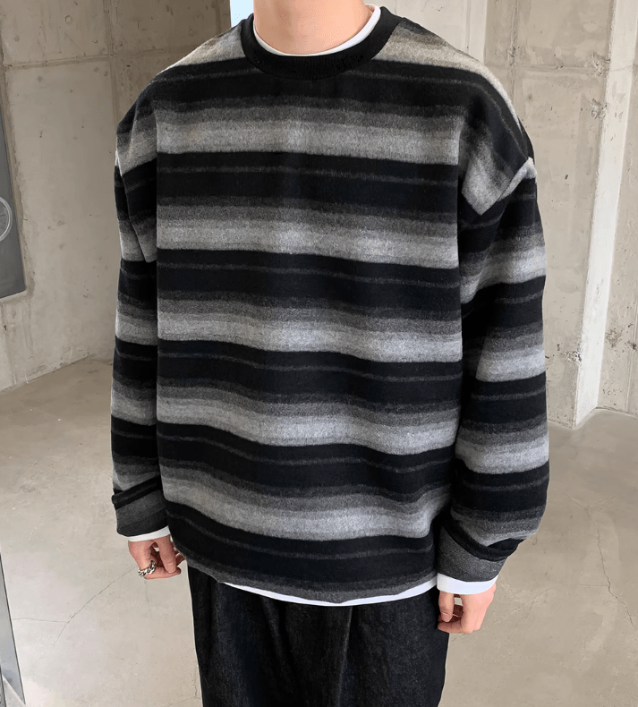 RT No. 11045 STRIPED PULLOVER SWEATER