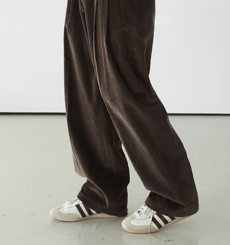 RT No. 10601 BROWN CORDUROY STRAIGHT PANTS