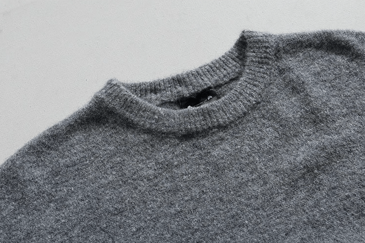 RT No. 10182 GRAY KNITTED PULLOVER SWEATER