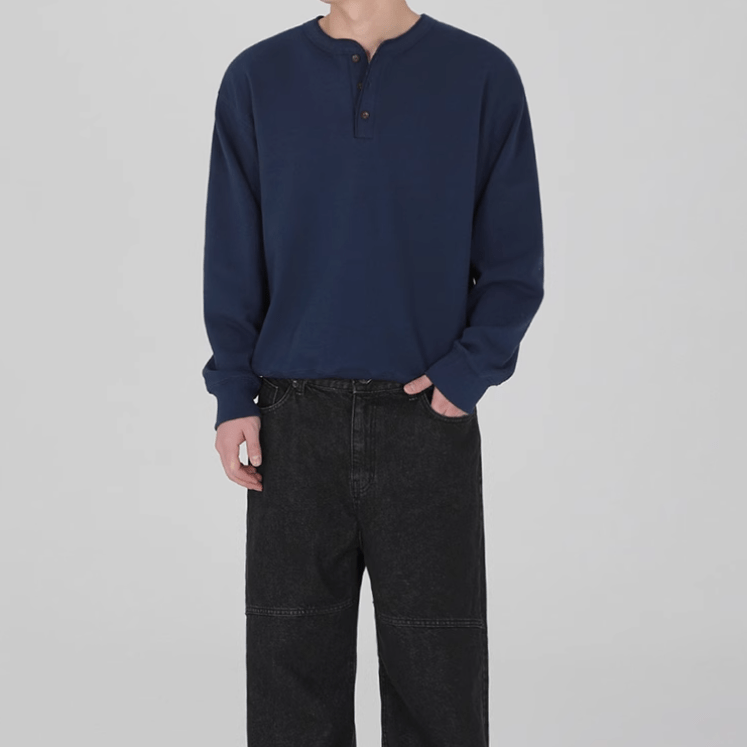 RT No. 10964 HENRY COLLAR LONGSLEEVE SWEATER