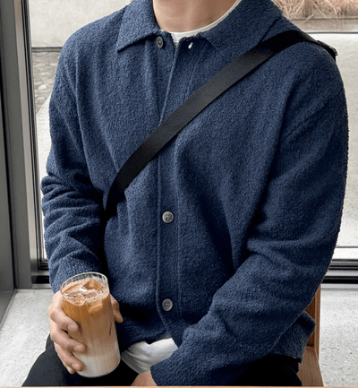 RT No. 11528 KNIT BUTTON-UP POLO SWEATER