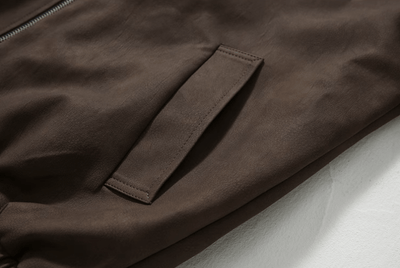 RT No. 11364 BROWN ZIP-UP LEATHER JK