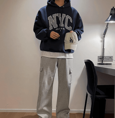 RT No. 10955 EMBROIDERED NYC PULLOVER HOODIE