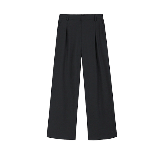 RT No. 9074 LINEN STRAIGHT WIDE DRAPE PANTS