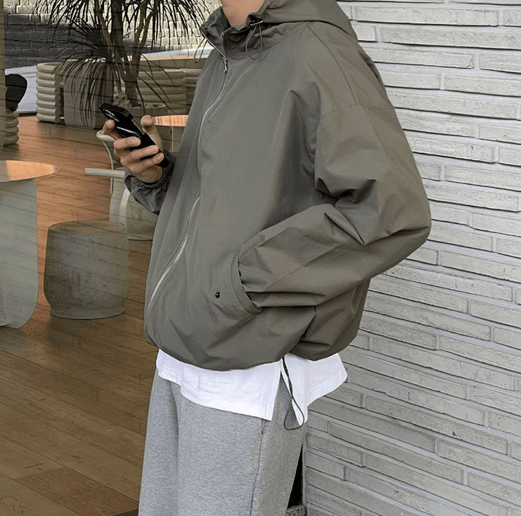 RT No. 9413 WIND BREAKER HOODED ZIP-UP JK