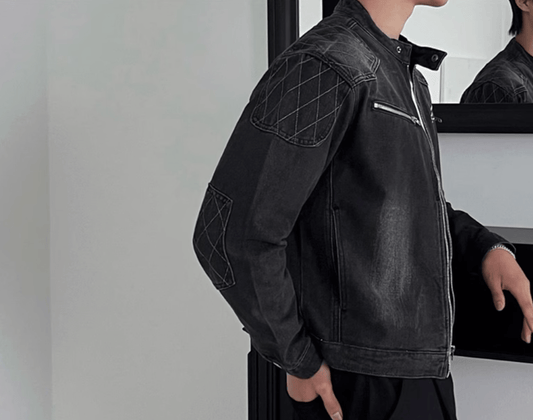 RT No. 12526 BLACK BIKER DENIM JK