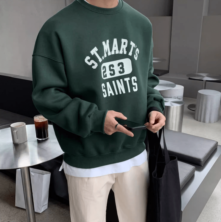 RT No. 11318 GREEN LETTERED SWEATER