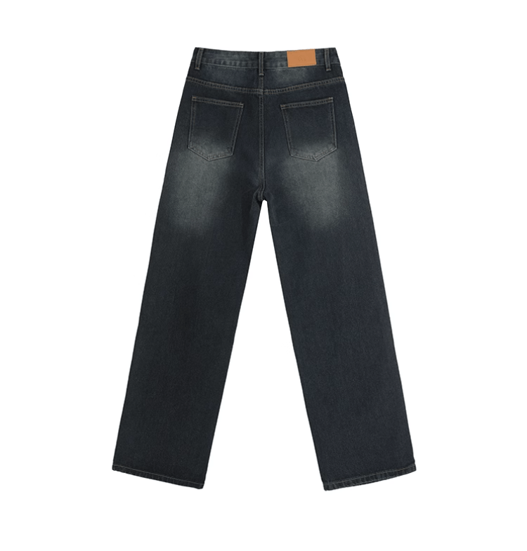 RT No. 11368 WASHED BLUE RELAX STRAIGHT DENIM JEANS