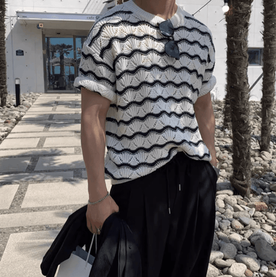 RT No. 9326 KNIT PATTERN SHORT SLEEVE