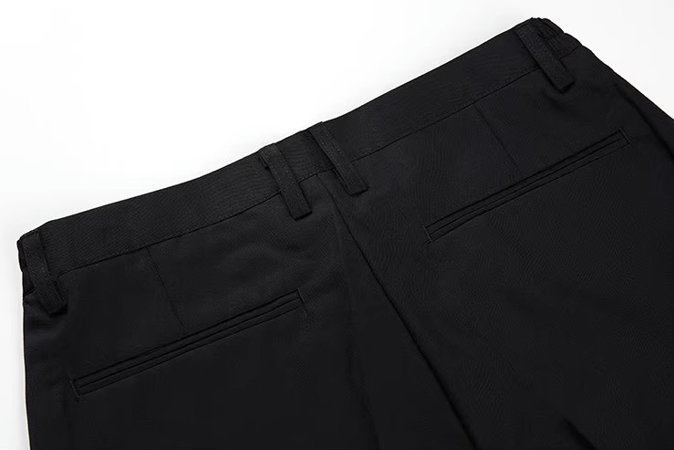 RT No. 9238 BLACK FOLDED STRAIGHT PANTS