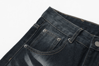 RT No. 11368 WASHED BLUE RELAX STRAIGHT DENIM JEANS